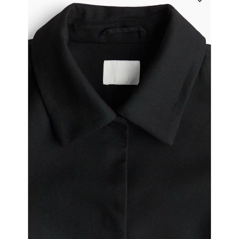 NEW H&M Women's Size XL Short Collared Jacket Black Lined W Pockets  NWT - Picture 2 of 10